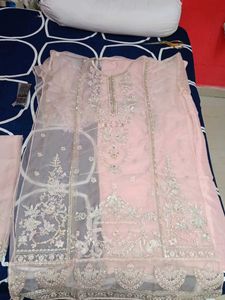Elegant Pink Kurta Set Suit Piece