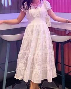 Midi Cottage Core White Dress