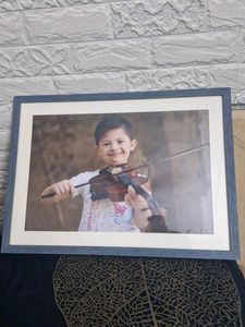 Framed Boy Violin Art