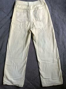 Cream High - Waisted Straight Leg Denim Jeans