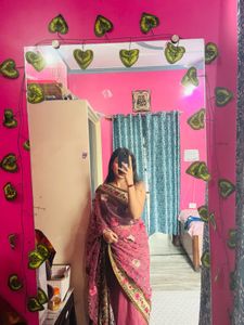 Rose Blush Embroidered Net Saree