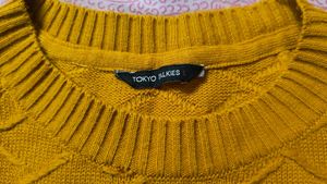 Mustard Textured Knit Sweater