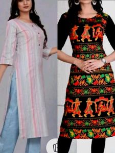 Combo Black And Multi Color Long Kurti