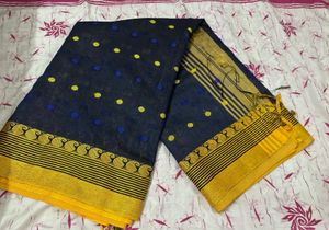 Pure Handloom Saree 💙💛