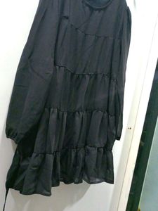Black Floral One Piece With Dori Belt