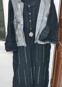 Black kurti set with jacket