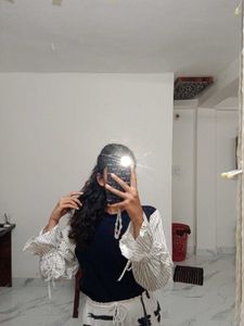 Unique Striped Sleeve Knit Top