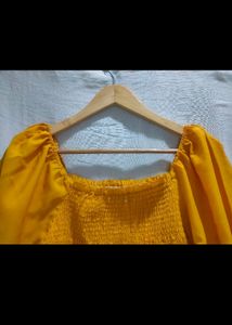 Yellow Mustard Crop Top (Stretchable)