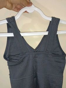 Ribbed V-Neck Rhinestone Tank