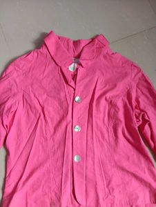 Vintage Pink Button-Down Top