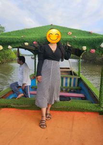 Black And White Checked Dress With Slit