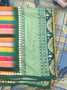 Red Navratri Lehenga Along With Multcolor Dupatta