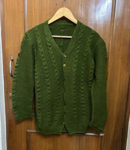 Olive Aran Knit Cardigan