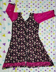 Front Slit Floral Print Kurti