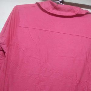 Coral Roll-Tab Sleeve Shirt
