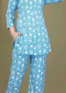 Sky Blue Colour Pant Shirt / Coord Set