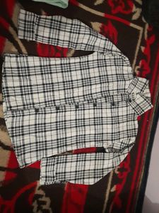 White Black Check Shirt