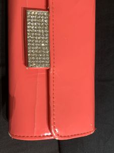 Coral Patent Leather Clutch