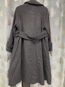Korean Long Over Coat In Check Pattern