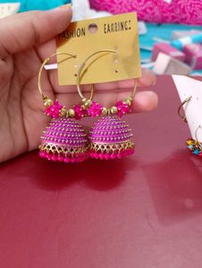Combo Colorful Jhumka Hoop Earrings ✨