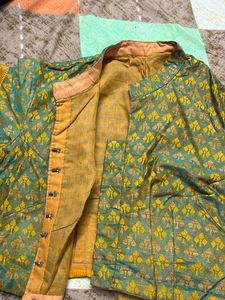 Saree - Mustard Green Color
