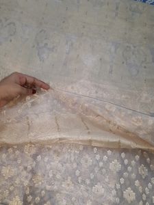 Elegant Banarasi Tissue Saree 🤍💛
