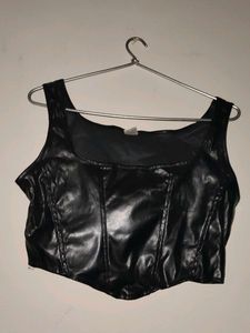 Black corset leather top