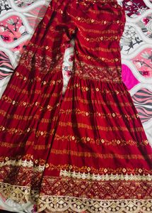 Elegant Maroon Kurta Sharara Set