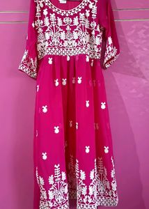 Pink Embroidered Dress