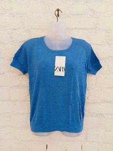 Blue Zara Knit Top
