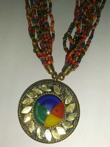 Colourful Boho Beaded Statement Necklace