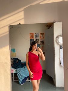 Red One-Shoulder Mini Dress