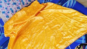 YELLOW SATIN PETICOAT