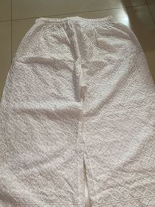 White Embroidered Palazzo Pants