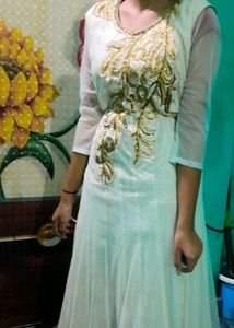 New Off-white Net Gown Anarkali
