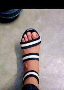 Striped Heel Sandals