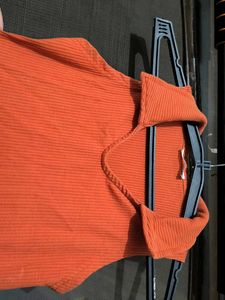 Orange V-Neck Top