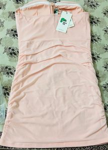 Pink Ruched Bodycon Mini Dress