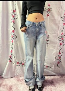 Y2K Floral Jeans low waist