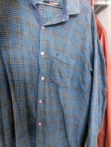 Vintage Blue Plaid Short Sleeve Shirt