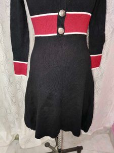 Elegant Black Knit Midi Dress