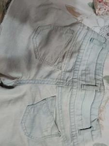 Sea Blue Color Denim Shorts