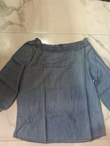 Kraus Off Shoulder Denim Top