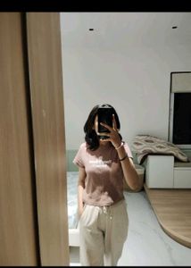 Brown Graphic Ribbed Crop Top –Flower Market Print