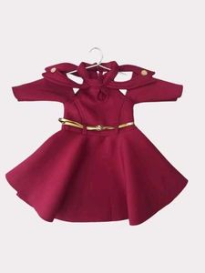 Cute Maroon baby frok
