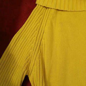Yellow Fall/winter Turtle Neck Sweater(Women&#39;s)
