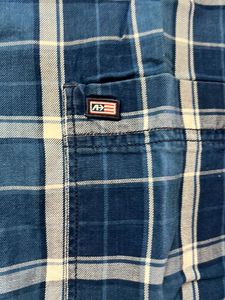 Arrow Slim Fit Checkered Blue Shirt For Men