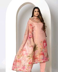 Party Wear Kurta Set With Fabric Chinon