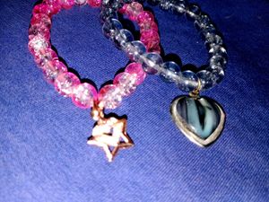 Beaded Charm Bracelets - Set of 2
