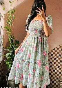 Floral Smocked Midi Dress